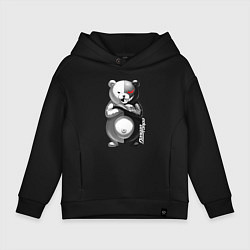 Толстовка оверсайз детская Монокума - Danganronpa, цвет: черный