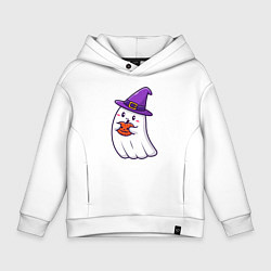 Толстовка оверсайз детская Добрый призрак, цвет: белый