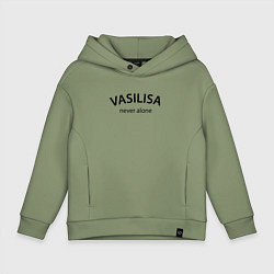 Толстовка оверсайз детская Vasilisa never alone - motto, цвет: авокадо