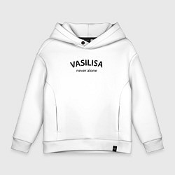 Толстовка оверсайз детская Vasilisa never alone - motto, цвет: белый