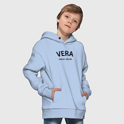 Толстовка оверсайз детская Vera never alone - motto, цвет: мягкое небо — фото 2