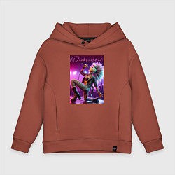 Толстовка оверсайз детская Барби поёт панк-рок, цвет: кирпичный
