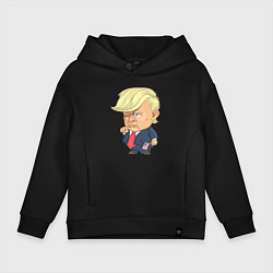 Толстовка оверсайз детская Мистер Трамп, цвет: черный