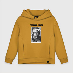 Толстовка оверсайз детская 2pac Art All eayz on me, цвет: горчичный