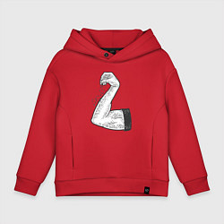 Толстовка оверсайз детская Приправил солью, цвет: красный