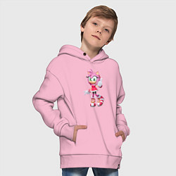 Толстовка оверсайз детская Соник Эми, цвет: светло-розовый — фото 2