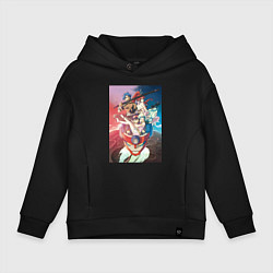 Толстовка оверсайз детская Гуррен-Лаганн Ния Тэппелин, цвет: черный