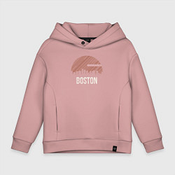 Толстовка оверсайз детская Boston Massachusetts, цвет: пыльно-розовый
