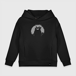 Толстовка оверсайз детская Smiling Totoro, цвет: черный