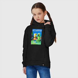 Толстовка оверсайз детская Bart and Creeper - collaboration ai art, цвет: черный — фото 2