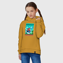 Толстовка оверсайз детская Mario and Minecraft - collaboration pixel art, цвет: горчичный — фото 2