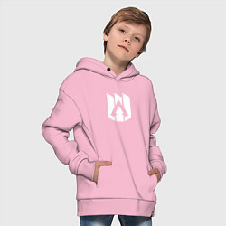 Толстовка оверсайз детская Стилизованный логотип Апекс Легенд, цвет: светло-розовый — фото 2