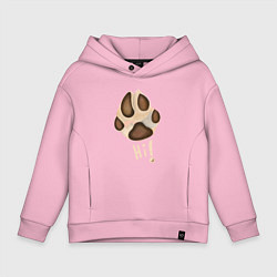 Толстовка оверсайз детская Лапа собаки акварелью, цвет: светло-розовый