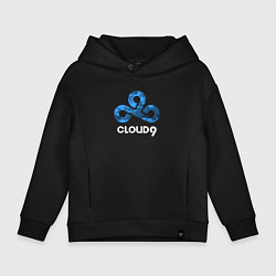 Толстовка оверсайз детская Cloud9 - blue cloud logo, цвет: черный