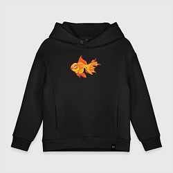 Толстовка оверсайз детская Golden fish, цвет: черный