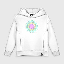 Толстовка оверсайз детская Круговые фигуры, цвет: белый