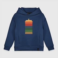 Толстовка оверсайз детская Tardis colors, цвет: тёмно-синий
