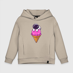 Толстовка оверсайз детская Space ice cream, цвет: миндальный