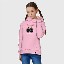 Толстовка оверсайз детская Depeche Mode - dave and martin tour, цвет: светло-розовый — фото 2