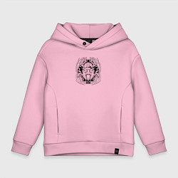 Толстовка оверсайз детская Тор мифический бог грома, цвет: светло-розовый