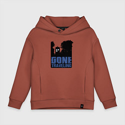 Толстовка оверсайз детская Отправился путешествовать, цвет: кирпичный