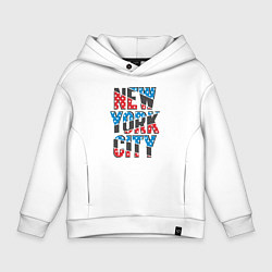 Толстовка оверсайз детская Америка Нью-Йорк, цвет: белый