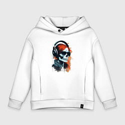 Толстовка оверсайз детская Grunge redhead girl skull, цвет: белый