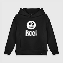 Детское худи оверсайз Страшный белый смайлик: Буу!