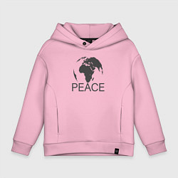 Толстовка оверсайз детская Peace the world, цвет: светло-розовый