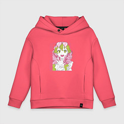Толстовка оверсайз детская Митсури - Demon slayer Mitsuri, цвет: коралловый