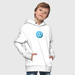 Толстовка оверсайз детская Volkswagen logo blue, цвет: белый — фото 2