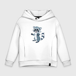 Детское худи оверсайз Классный серый енот