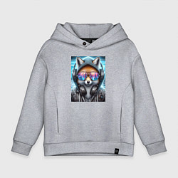 Толстовка оверсайз детская Urban fox - ai art, цвет: меланж
