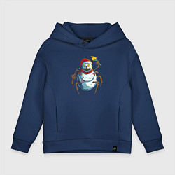 Толстовка оверсайз детская Паук снеговик, цвет: тёмно-синий