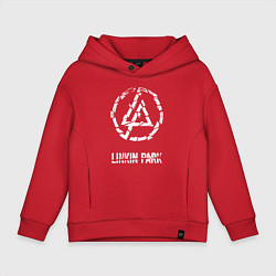 Толстовка оверсайз детская Линкин Парк рок, цвет: красный