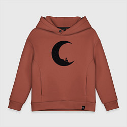 Толстовка оверсайз детская Moon boy, цвет: кирпичный