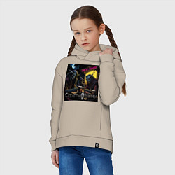 Толстовка оверсайз детская Мы отрылись - Скелеты в шкафу, цвет: миндальный — фото 2