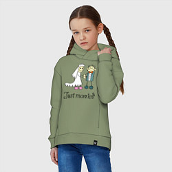 Толстовка оверсайз детская Just married, цвет: авокадо — фото 2