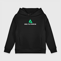 Толстовка оверсайз детская Delta force hawk ops logo, цвет: черный