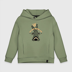 Толстовка оверсайз детская Кролик - самая красивая попа, цвет: авокадо