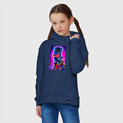 Толстовка оверсайз детская Cool Bart Simpson - neon glow, цвет: тёмно-синий — фото 2