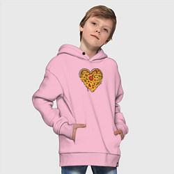 Толстовка оверсайз детская Pizza heart, цвет: светло-розовый — фото 2