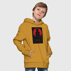Толстовка оверсайз детская Тёмный дворецкий Себастьян Михаэлис боец, цвет: горчичный — фото 2