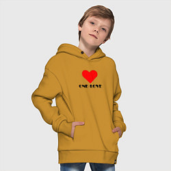 Толстовка оверсайз детская One - love, цвет: горчичный — фото 2