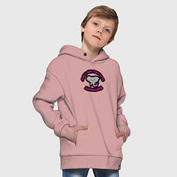 Толстовка оверсайз детская Девочка любящая слонов, цвет: пыльно-розовый — фото 2