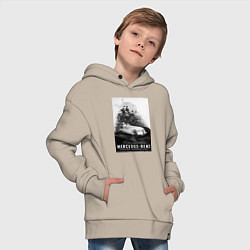Толстовка оверсайз детская Mercedes benz раритетный, цвет: миндальный — фото 2