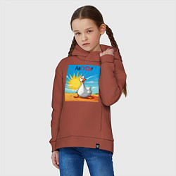 Толстовка оверсайз детская Авгусьт, цвет: кирпичный — фото 2