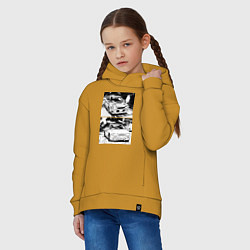 Толстовка оверсайз детская Nissan silvia subaru forester, цвет: горчичный — фото 2