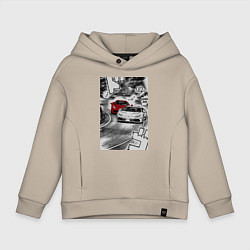 Толстовка оверсайз детская Lamborghini initial d, цвет: миндальный