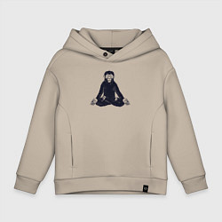 Толстовка оверсайз детская Yoga monkey, цвет: миндальный